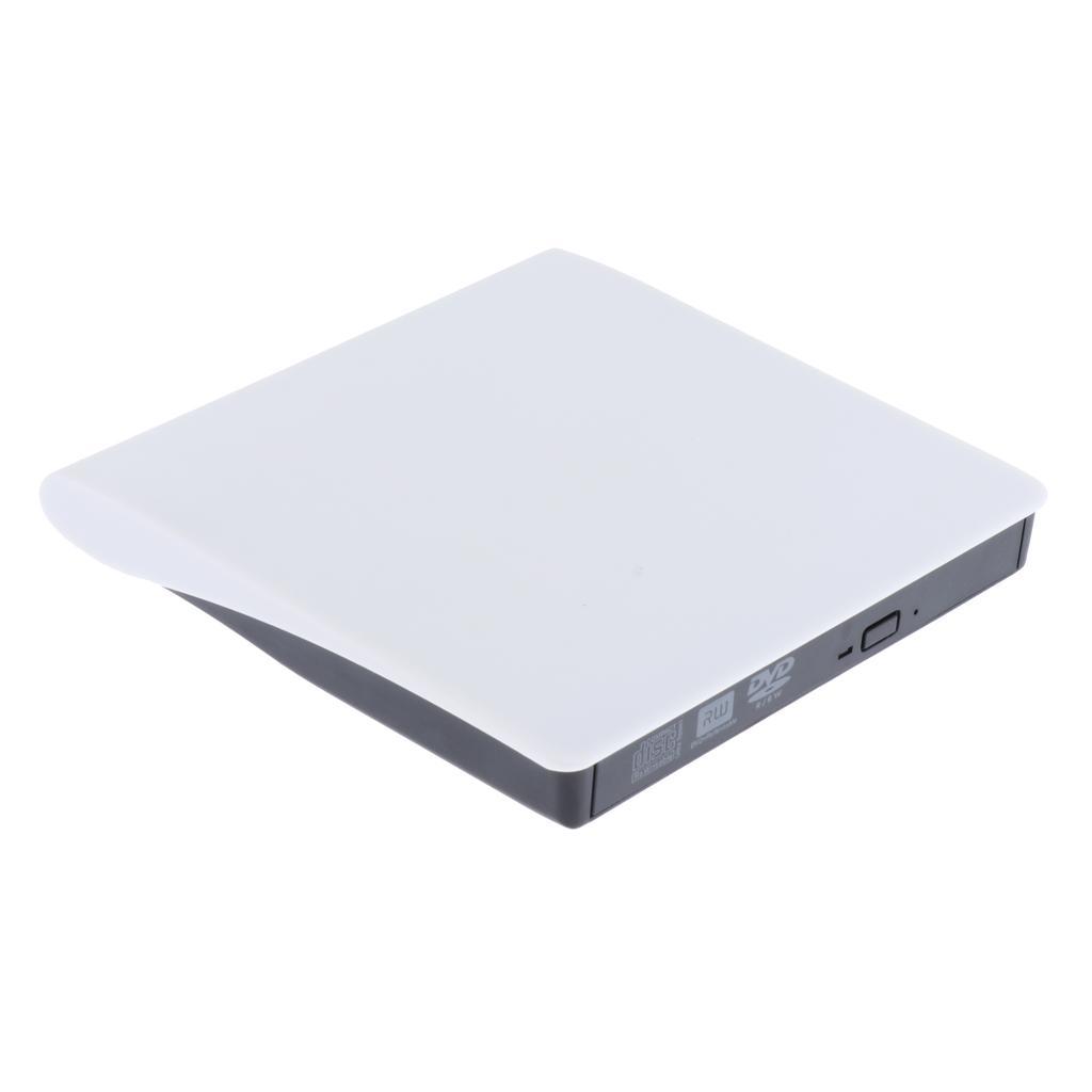 USB 3.0 Slim External CD DVD-RW Optical Drive Burner Player for Laptop White