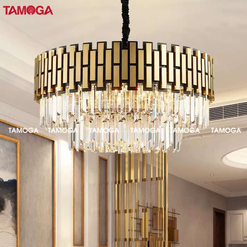Đèn treo trần pha lê phòng khách TAMOGA CINVIA MS032 Kích thước 800mm
