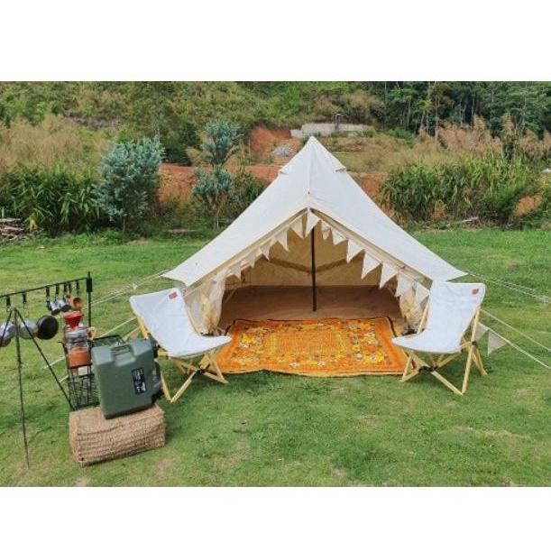 Dây cờ tam giác vải Linen Cắm trại Lều Camping Picnic dài 3.6m Dây cờ trang trí Treo tường, Sinh nhật