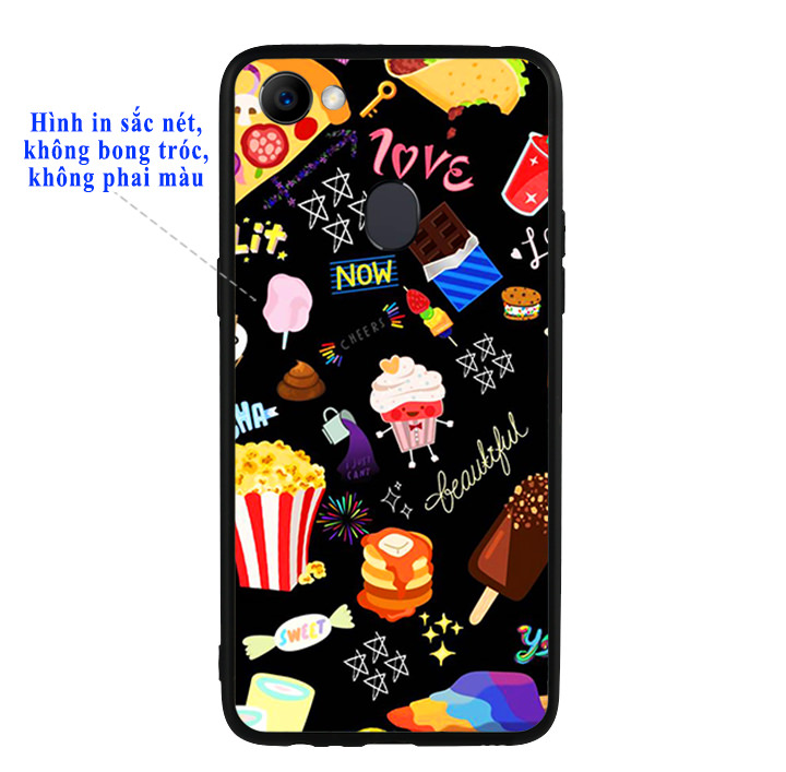 Ốp lưng viền TPU cho Oppo F7 - Food