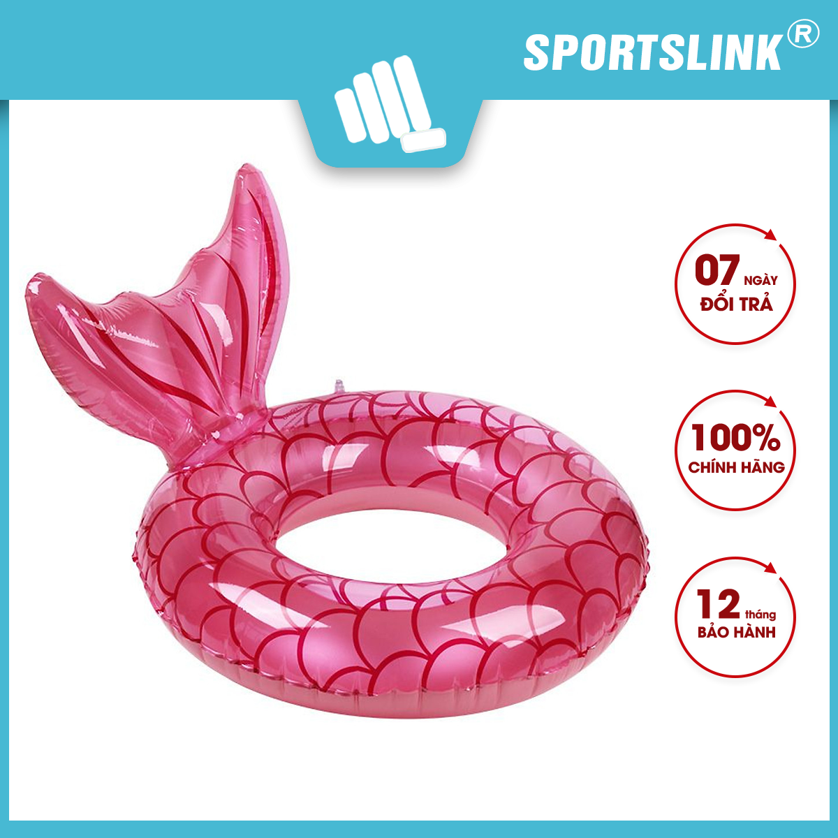 Phao bơi tròn hình đuôi cá chất liệu PVC 80cm SW90 Sportslink