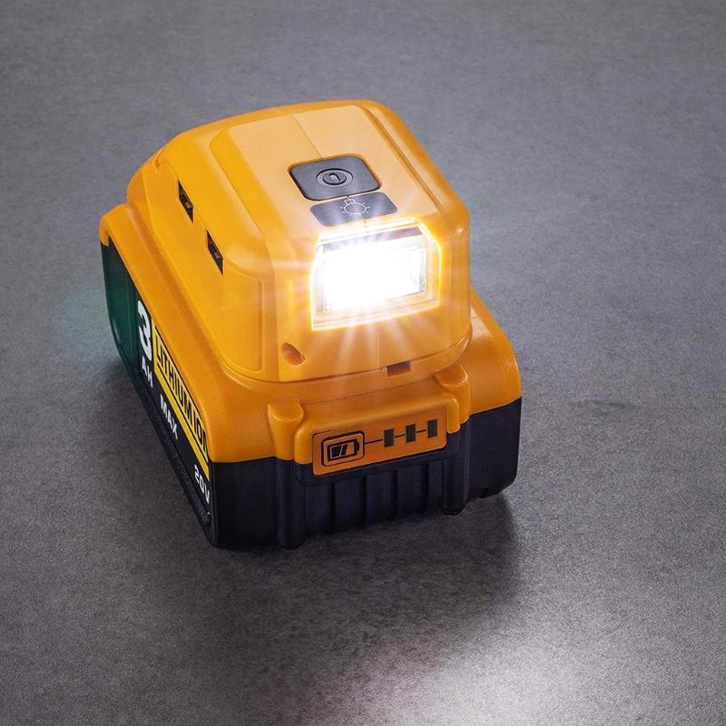 Đèn pin Lithium cầm tay khẩn cấp 2 ổ cắm sạc nguồn USB 14.4/18V tương thích với DCB090