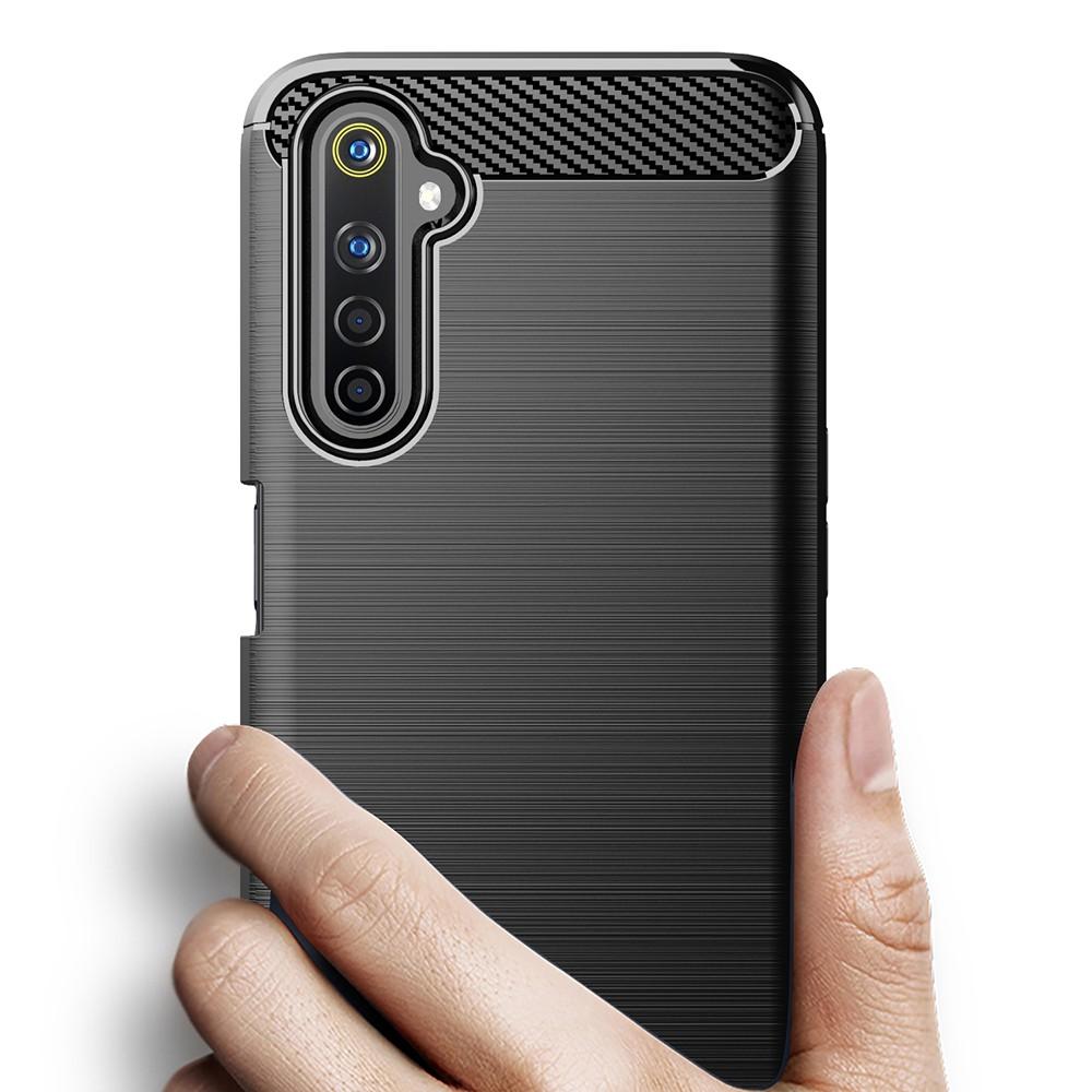 Ốp lưng dành cho Realme 6 6S Cacbon phay xước chống sốc chống vân tay