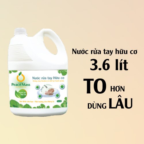 Nước Rửa Tay Gốc Thực Vật Peace Mass An Toàn Cho Da Nhạy Cảm (Thuộc nhóm Sản phẩm Lành tính / Hữu cơ) Can 3.6 Lít