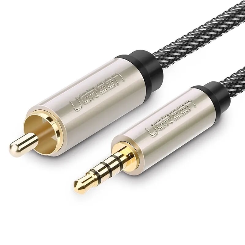 Cáp âm thanh 3.5Mm ra đầu bông sen Coaxial ver 20732 1.5M Màu Xám UGREEN Av132- Hàng chính hãng