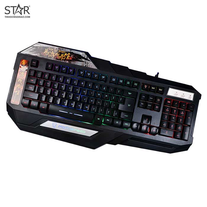 Bàn phím giả cơ Motospeed K90L Gaming Keyboard có LED 7 màu (Giao màu ngẫu nhiên) - Hàng chính hãng