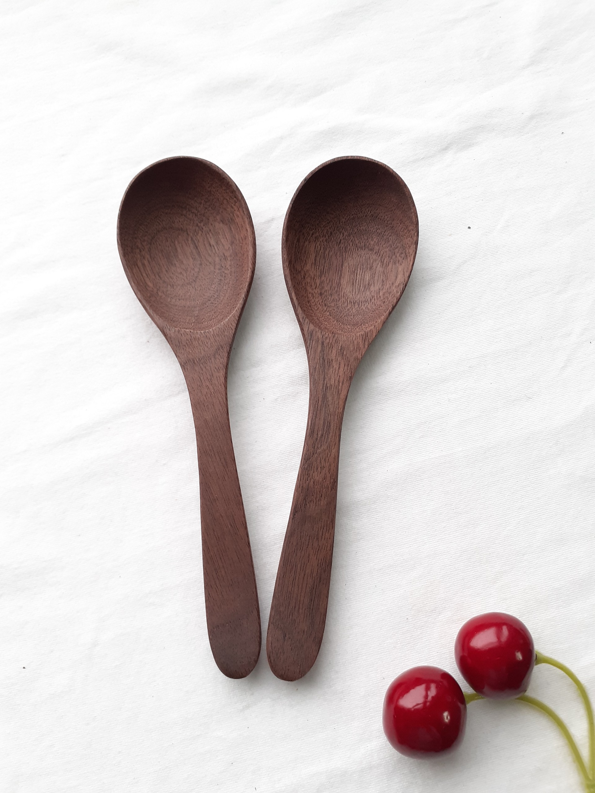 Bộ 6 thìa, muỗng ăn cơm gỗ ÓC CHÓ 15.5 cm x 4 cm