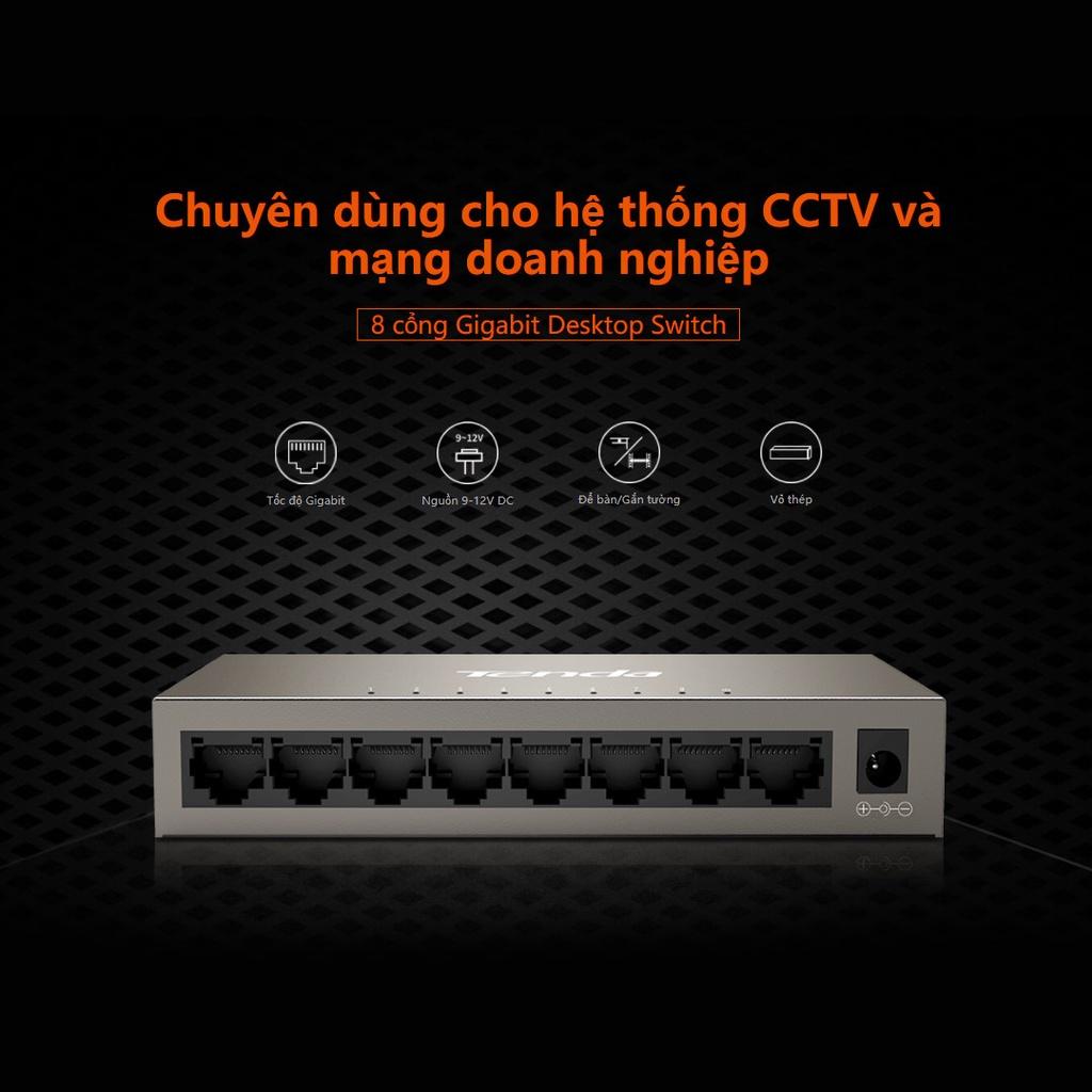 Bộ chia mạng Switch Tenda TEG1008M 8 cổng Ethernet 1000Mbps - HÀNG CHÍNH HÃNG