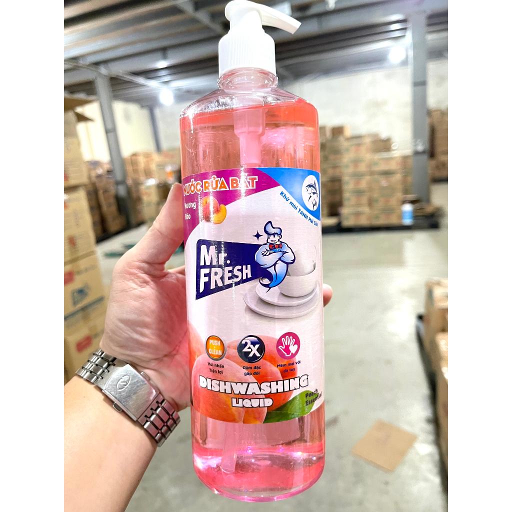 [SIÊU SẠCH] Nước rửa chén đậm đặc van nhấn Mr Fresh 800ml (Đào, Cam, Trà Xanh, Quế)