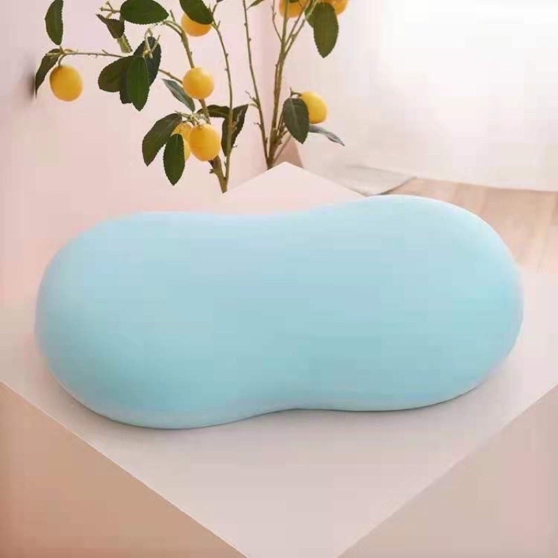 Gối ngủ người lớn cao cấp hình củ lạc, chất liệu bằng cao su non thiên nhiên kèm vỏ gối bằng vải cotton mềm mát thấm hút mồ hôi tốt