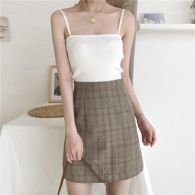 Áo 2 dây nữ cotton gân siêu có dãn rẻ đẹp