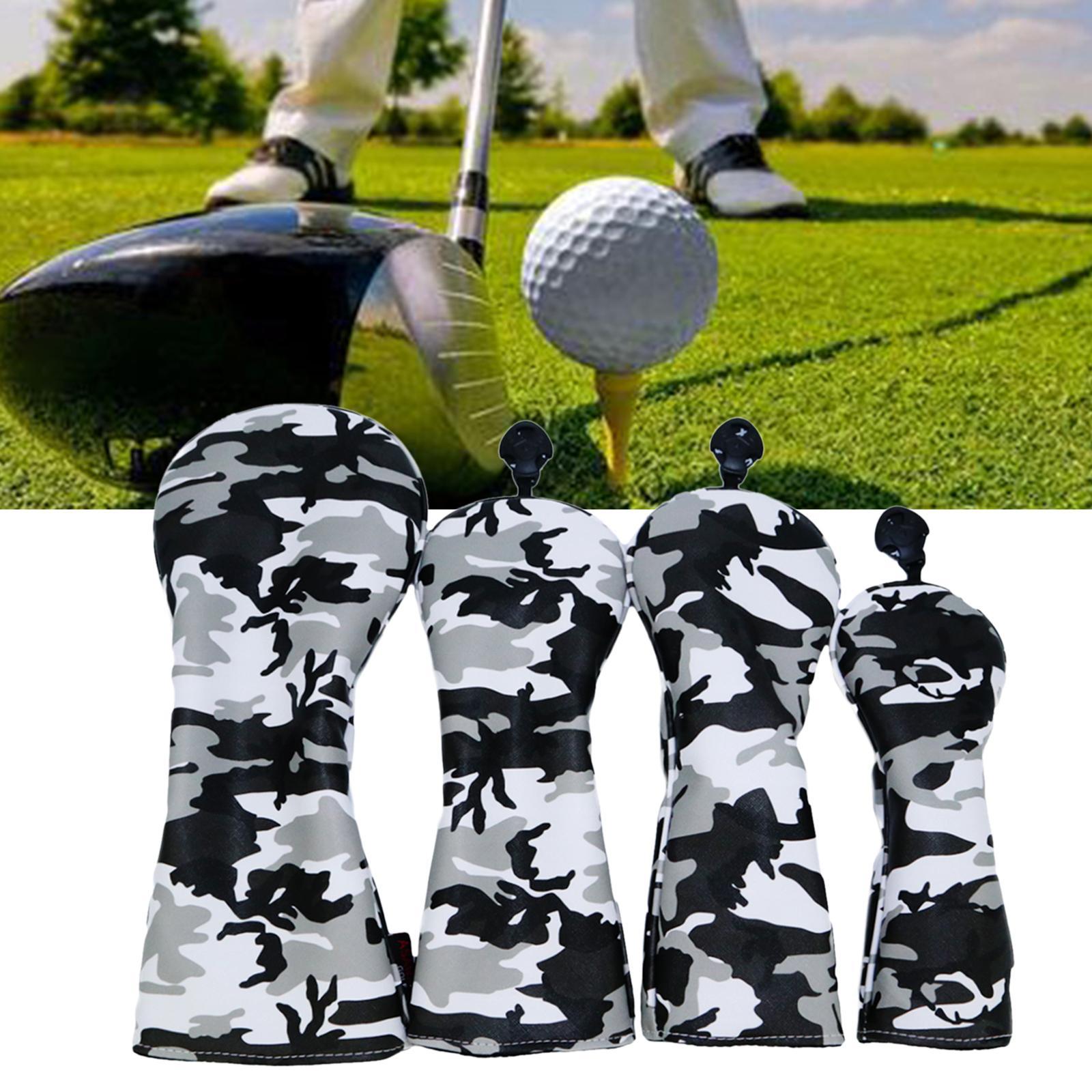 Golf Wood Headcover Set Driver Fairway Club Head Covers 4PCS 3 5 UT