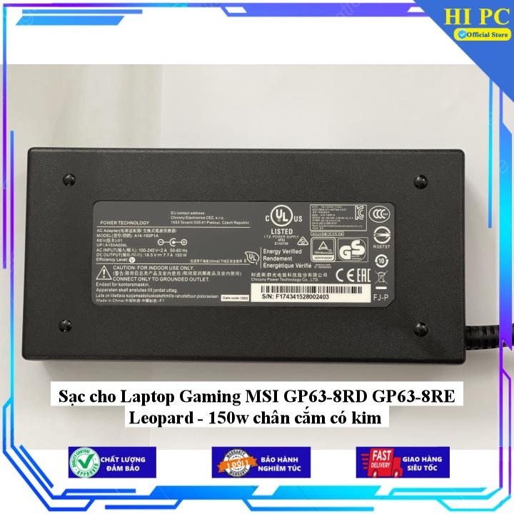 Sạc cho Laptop Gaming MSI GP63-8RD GP63-8RE Leopard - 150w chân cắm có kim - Kèm Dây nguồn - Hàng Nhập Khẩu