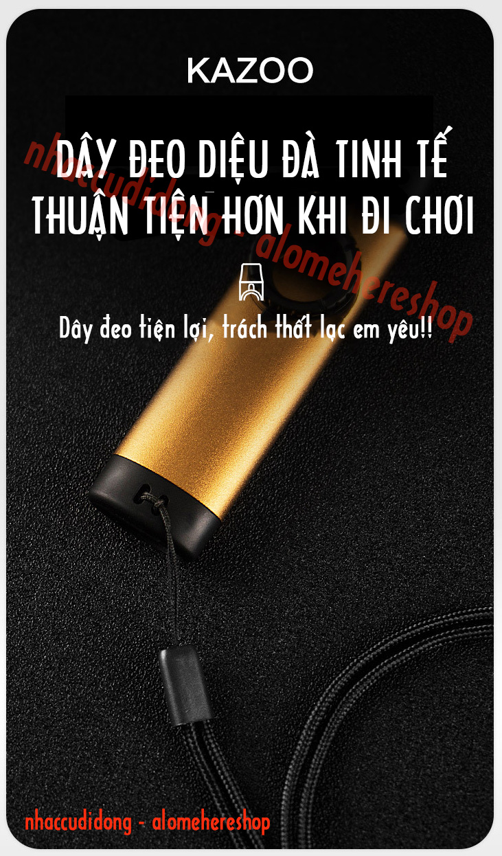 Kèn Kazoo thế hệ mới all new thiết kế hiện đại hợp kim nhôm màu xanh núm chỉnh trực tiếp màng rung