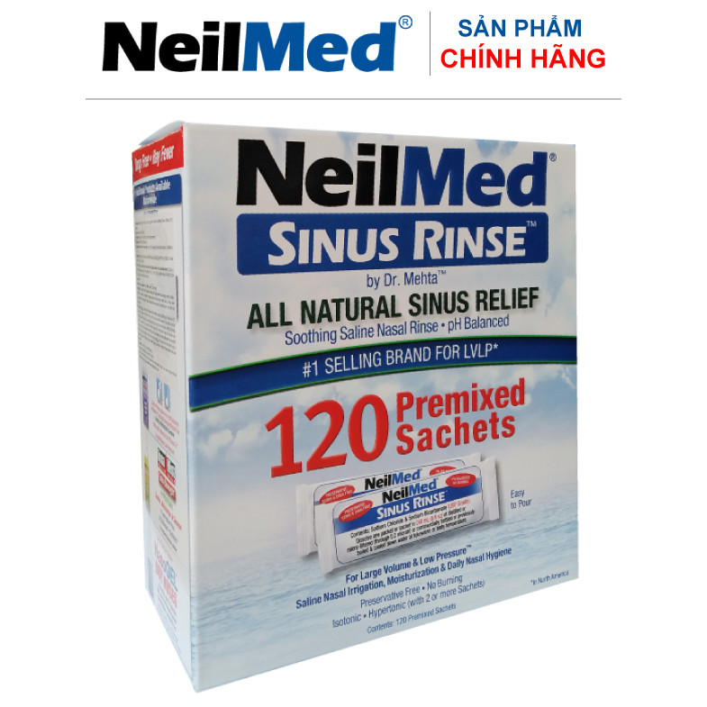 Gói Hỗn Hợp Muối Rửa Mũi Xoang Người Lớn NeilMed SinusRinse Adult Sachets - Xuất xứ Mỹ (Hộp 120 gói)