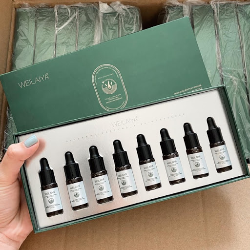 Combo sữa tắm cánh hoa hồng Damask, serum hỗ trợ mọc tóc tặng kèm 1 máy sấy Weilaiya