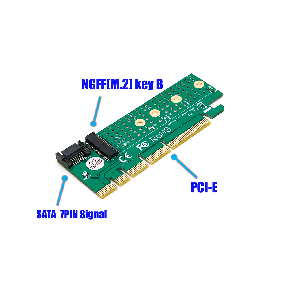 Bộ Chuyển Đổi SSD M.2 Sang SATA PCI-E Key B Khe Cắm PCI Express Bộ Cáp SATA