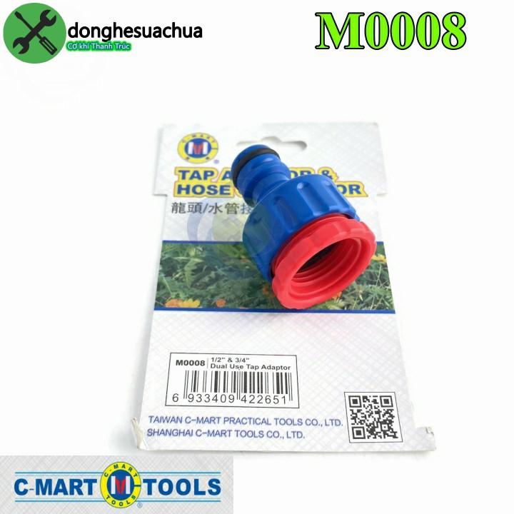 Đầu nối ống nước nhanh C-Mart M0008 lắp vào ren ngoài 21mm hoặc 27mm