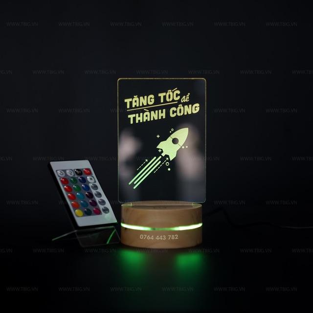 Tranh Động Lực Để Bàn đèn Led 3D có Remote điều khiển TBIG