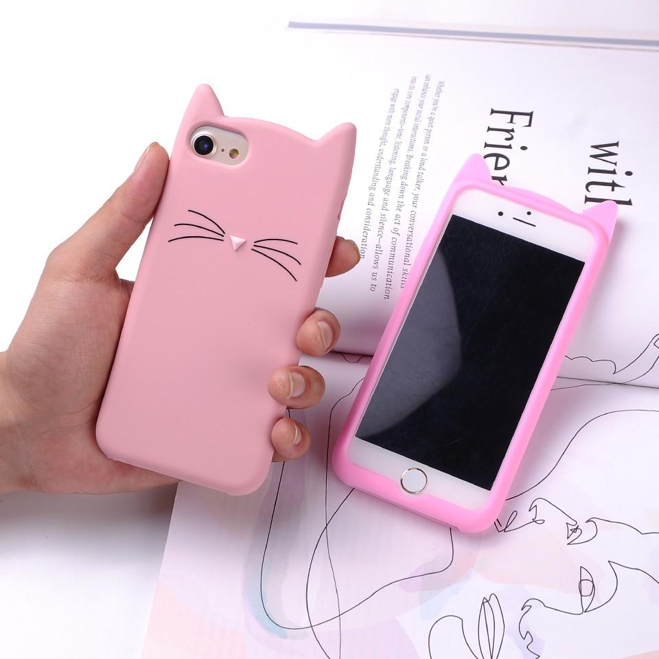 Ốp lưng cho iPhone 5/5s, 6/6s, 6/6s plus, 7/8/SE 2020, 7/8 plus dẻo tai mèo