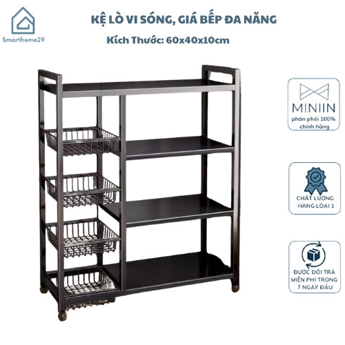 Kệ Lò Vi Sóng Mẫu Mới Nhất, Giá Bếp Đa Năng, Kệ Đựng Rau Củ Tiện Lợi - HÀNG CHÍNH HÃNG MINIIN