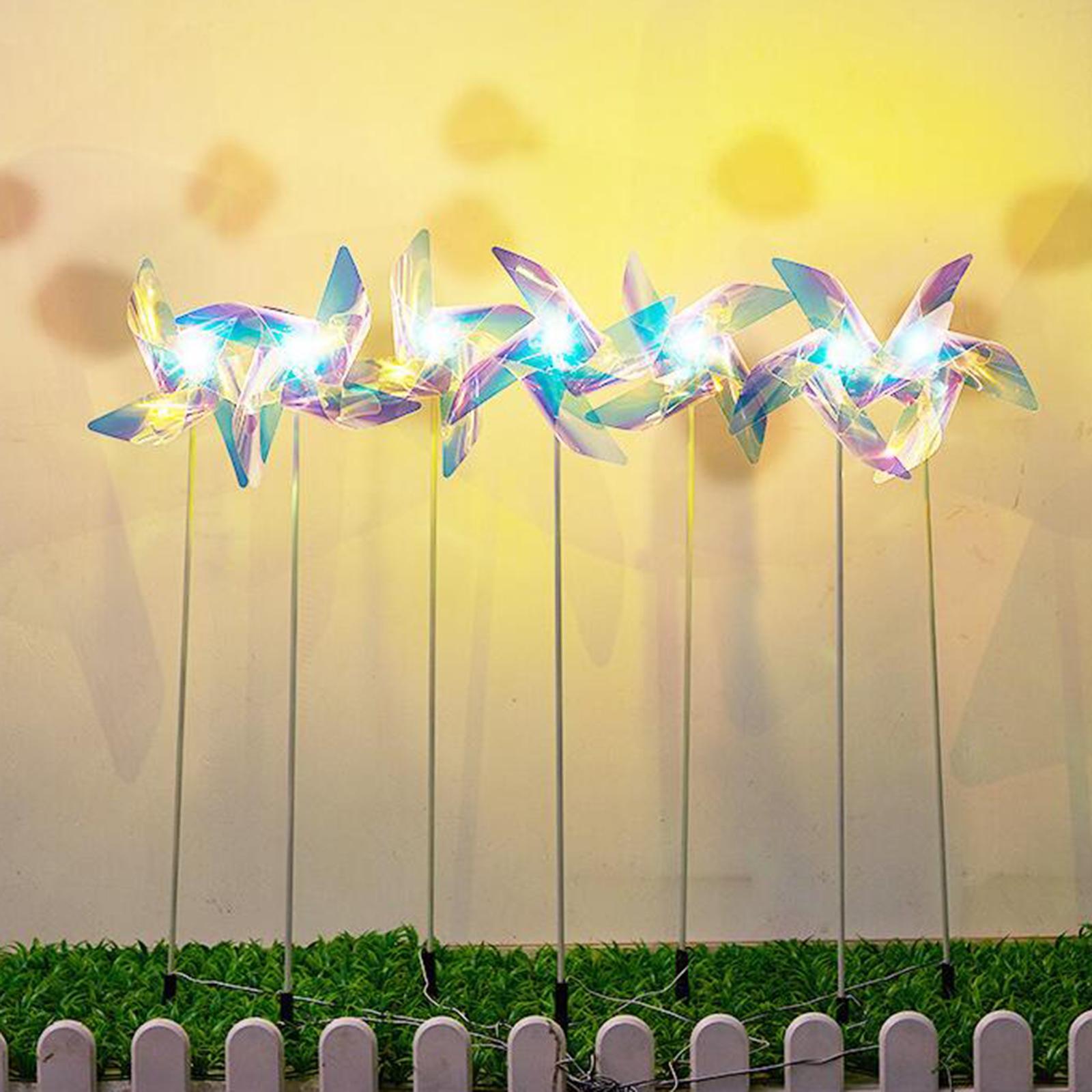 Outdoor LED Windmill Lights Waterproof Patio Lawn Stake Light Pathway Decor