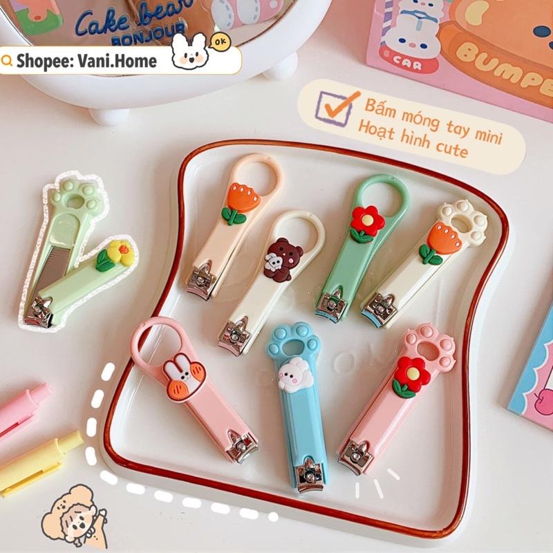 Bộ bấm móng tay mini hoạ tiết TRÁI CÂY dễ thương - Đồ cắt móng tay móng chân hoạt hình cute tiện lợi mang đi học đi làm