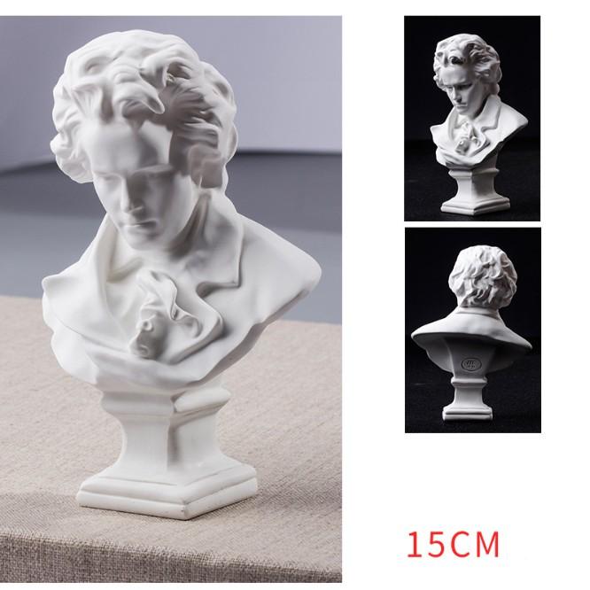 Mô hình tượng bán thân thạch cao của Beethoven dùng trang trí, tập vẽ kí họa, DIY