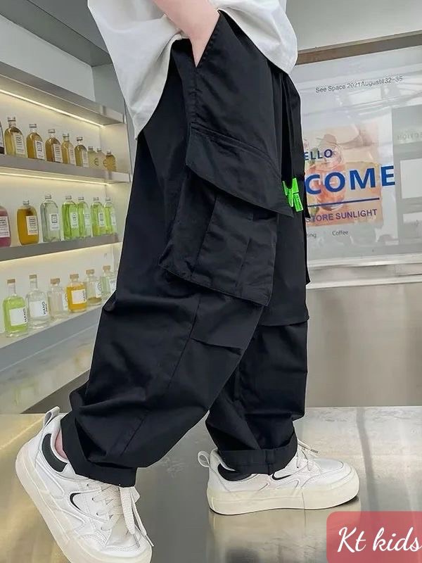 Quần túi hộp Jogger cho bé gái bé trai phối đồ đi chơi phong cách size 13-65kg chất kaki mềm mại