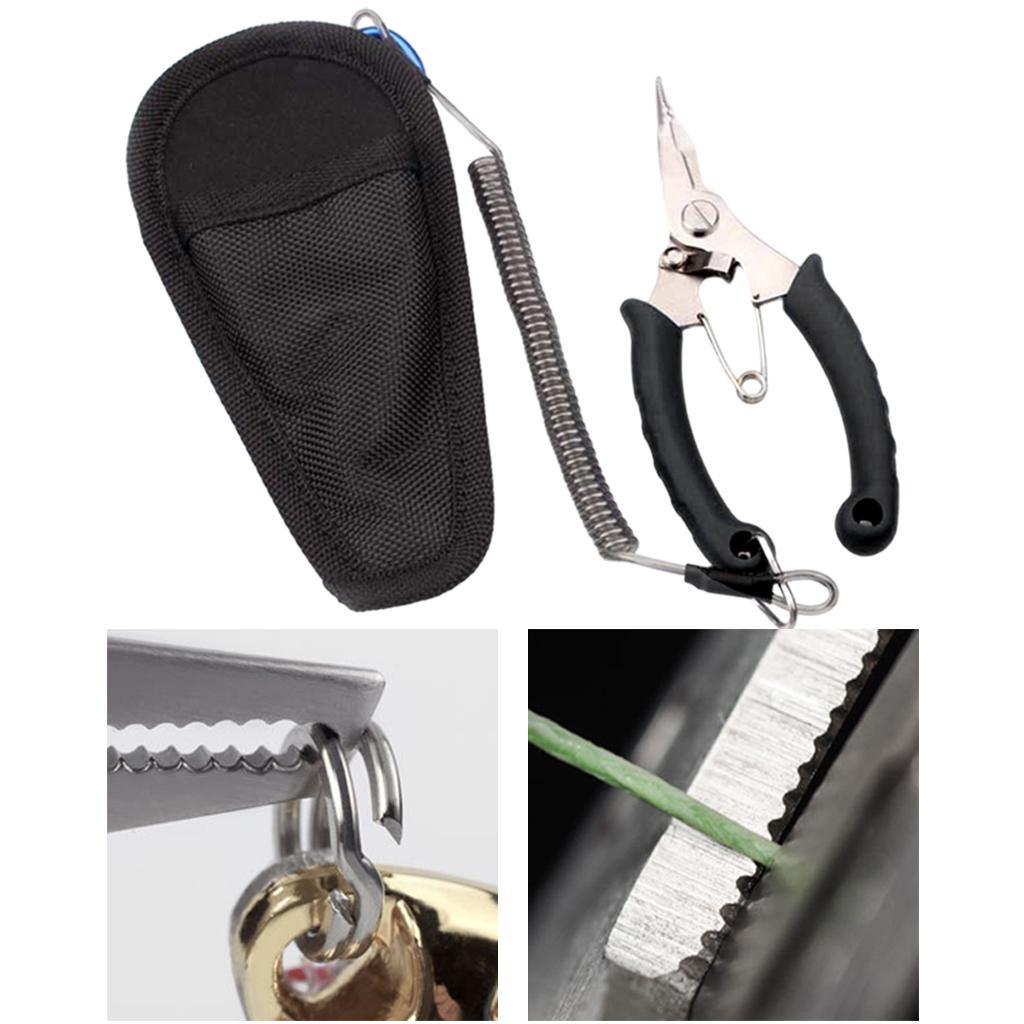 Fishing Pliers Cutter Fish Lip Hook Remover Tool with Lanyard Saltwater Fishing Equipment Multifunctional