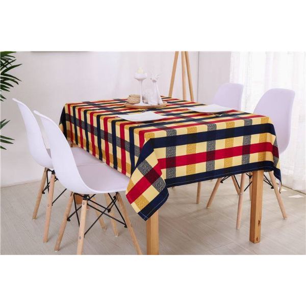 Khăn trải bàn vải canvas cao cấp sọc caro KB13