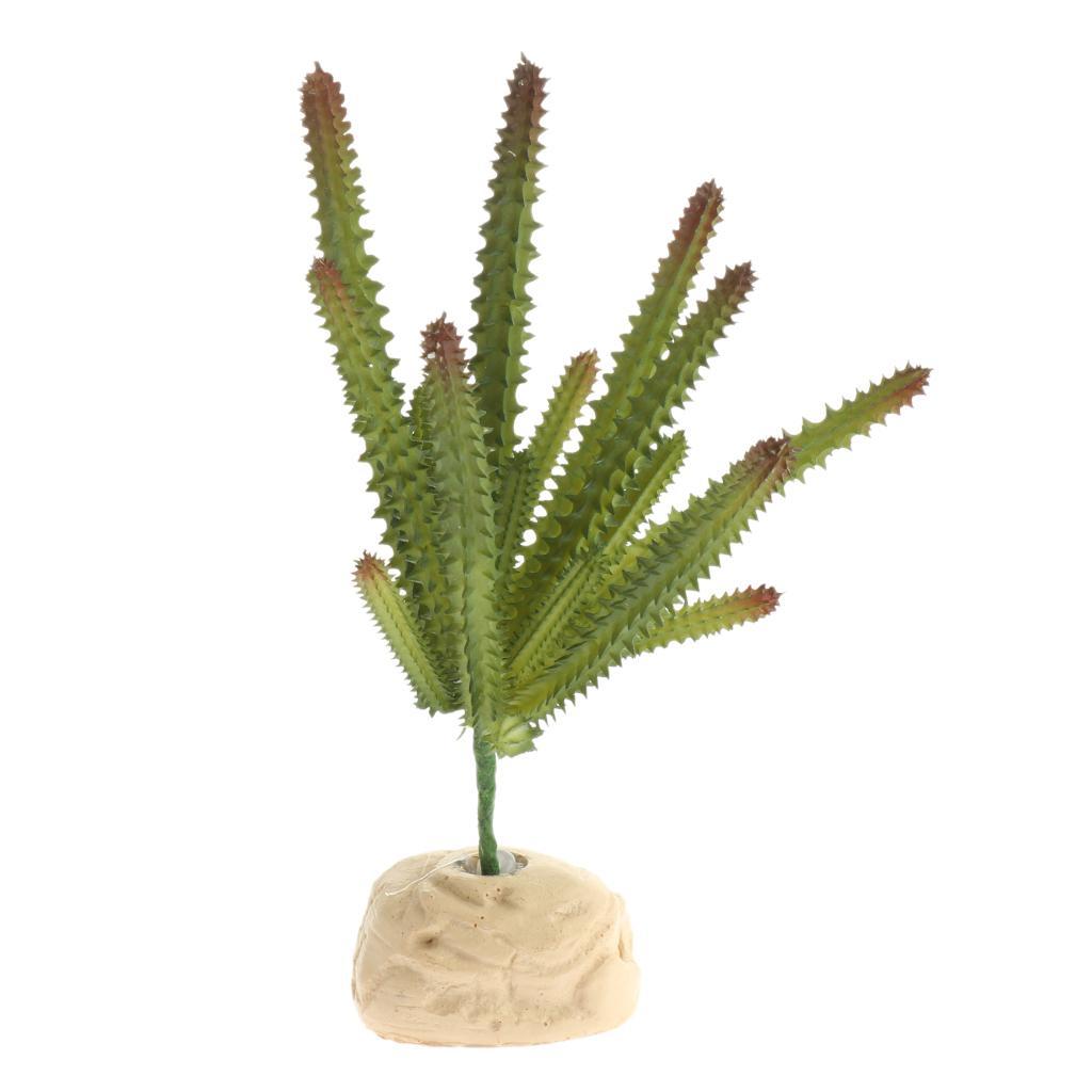 Plastic Terrarium Lifelike Plant Decorative Ornament for Reptile