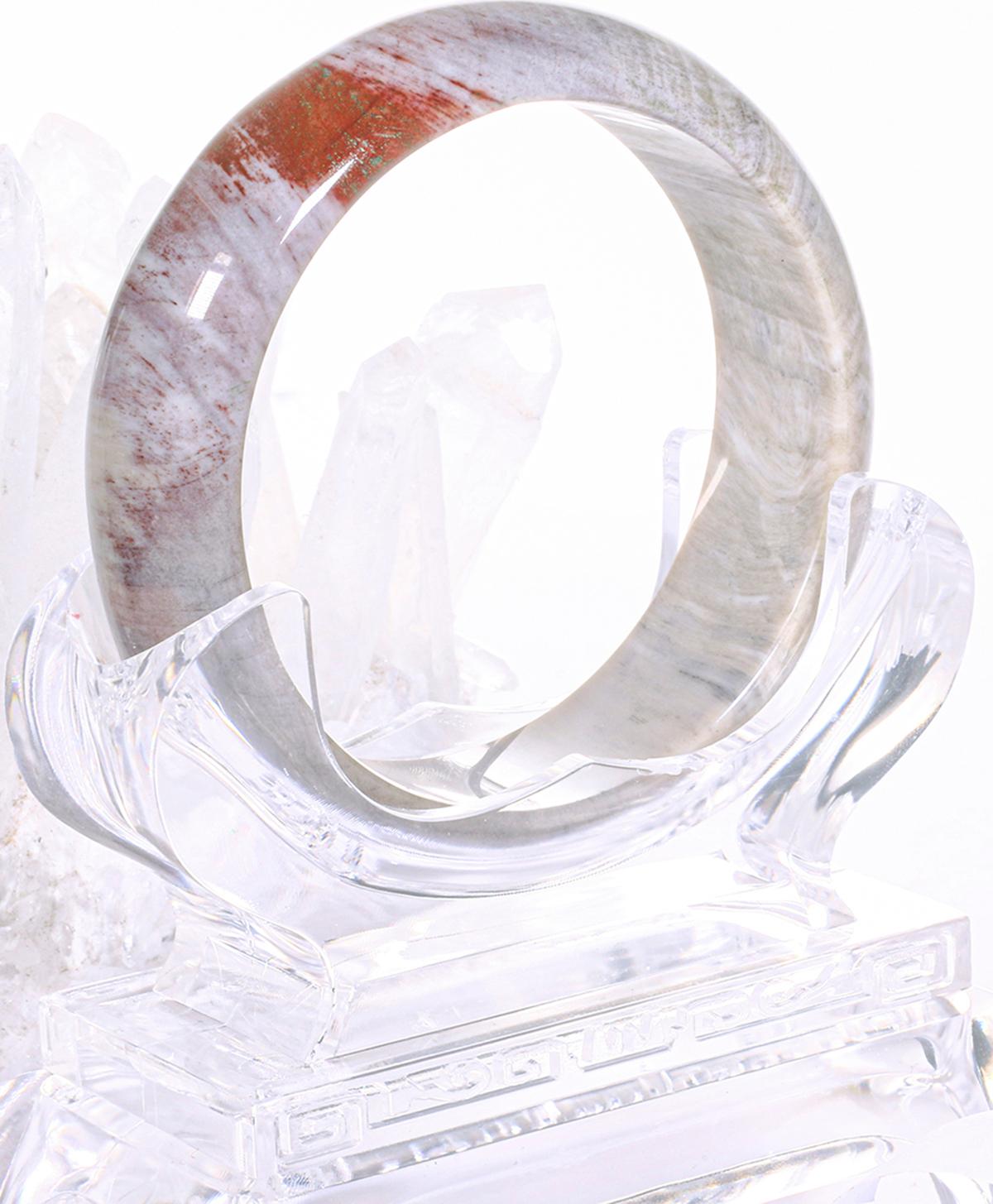 Vòng tay gỗ hóa thạch bản hẹ ni 57 mệnh hỏa, mộc - Ngọc Quý Gemstones
