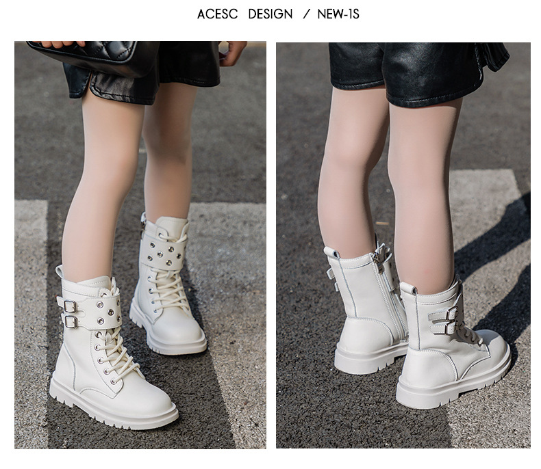 Giày bốt boots cổ cao cho bé gái phong cách Hàn Quốc đẹp diện đi chơi đi tiệc size 26-37 hàng Quảng Châu cao cấp