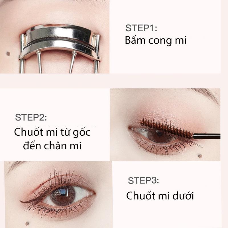 Mascara Siêu Mảnh Tơi Mi Lameila Skinny Microcara Vỏ Hồng 2 màu đen nâu LMCR2 - 01 Đen LMCR201