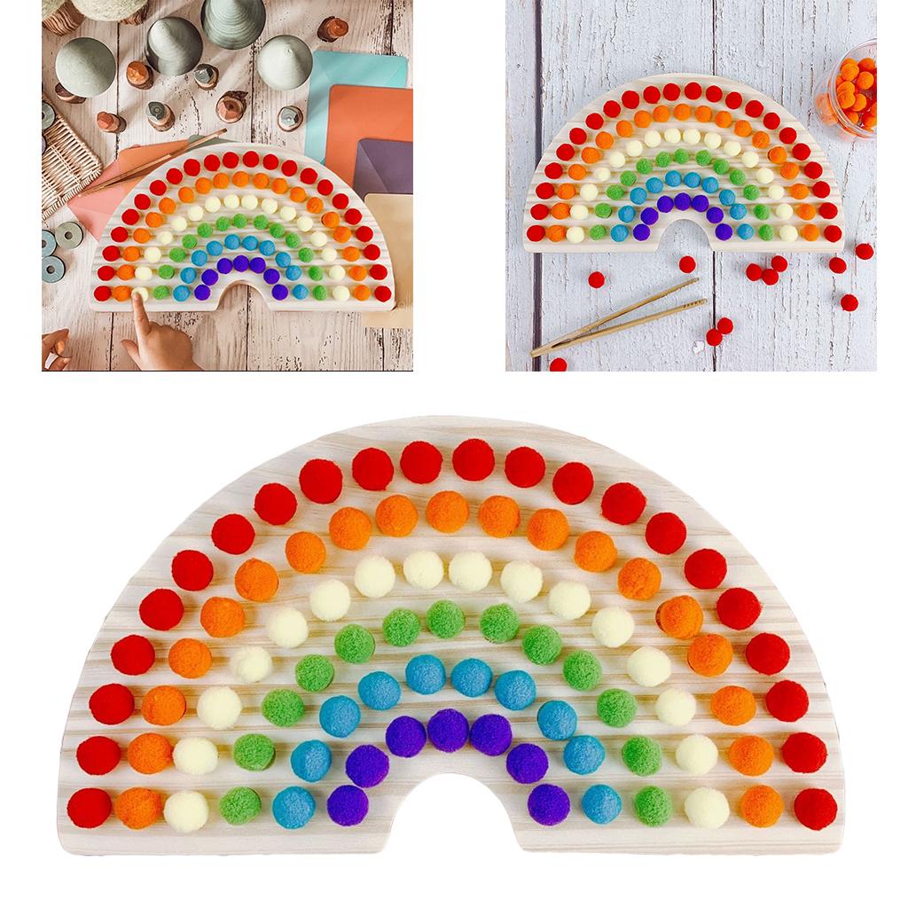 Rainbow Board Clip Beads Recognition Education Fun Interactive Toys Gift