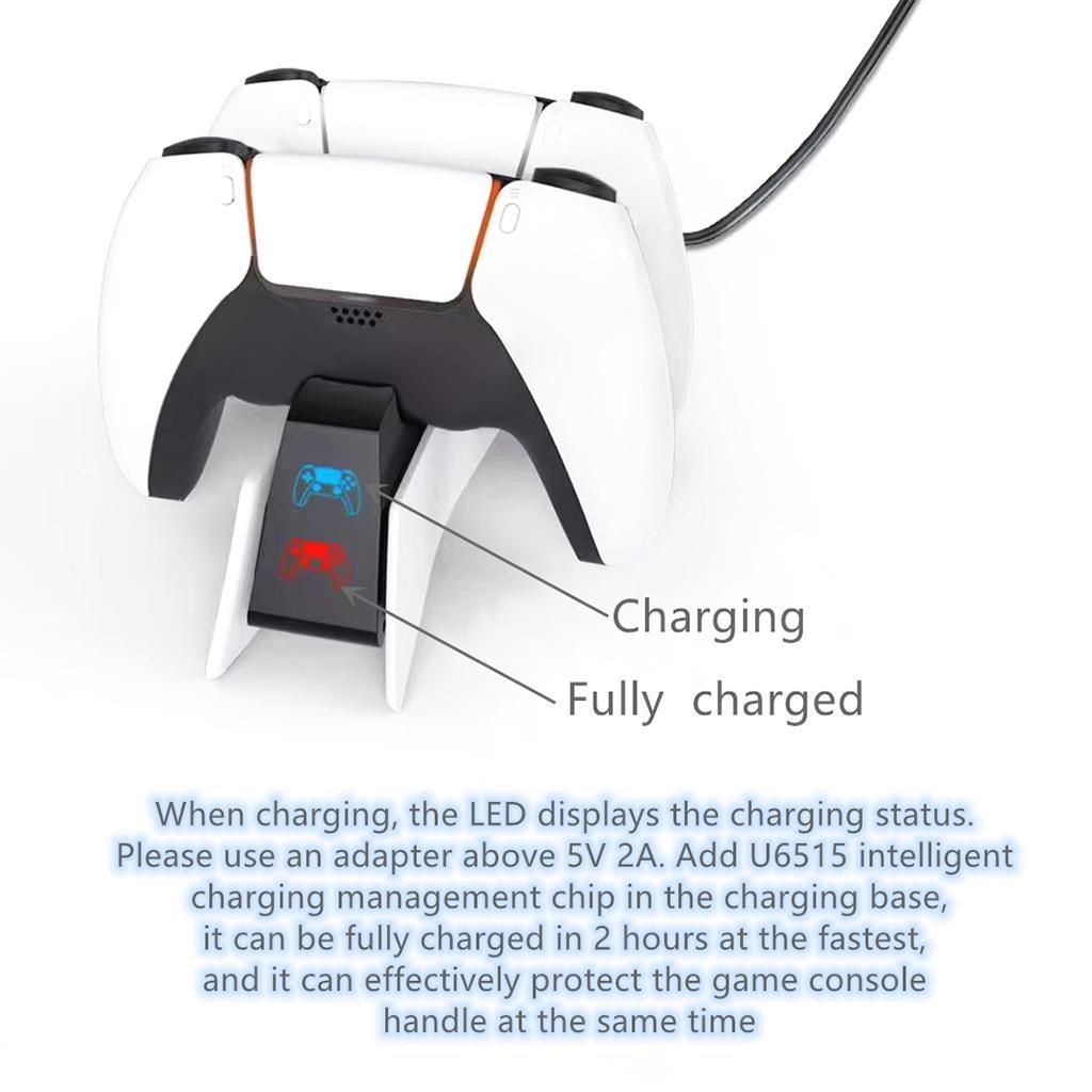 Controller Charger Station, Fast Type C Charging ,DualSense Controller Charging Dock ,for 5 Controllers for PS5 Controllers Gamepads