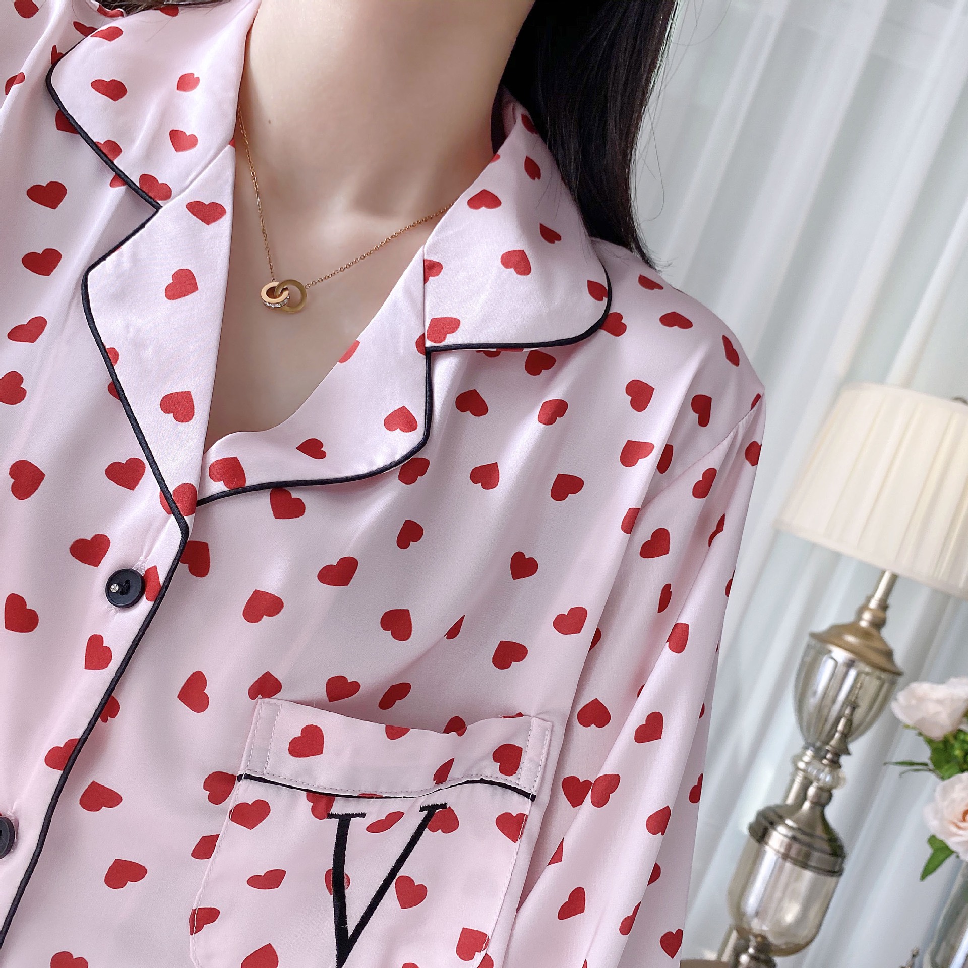 Đồ Ngủ Pijama Lụa Trái Tim - B.Lingerie