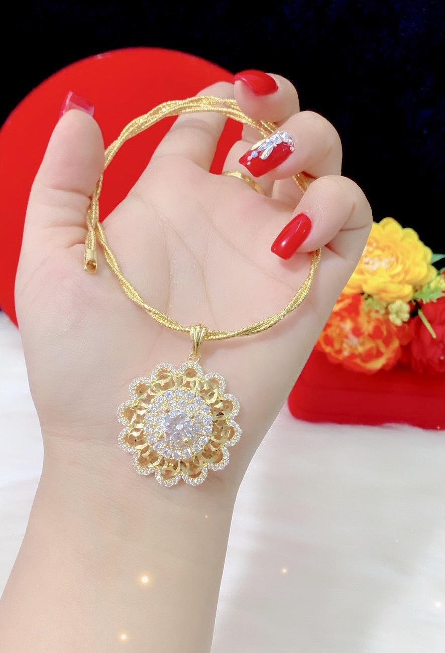 Kiềng bính mềm mặt hoa mạ 18k cao cấp E578