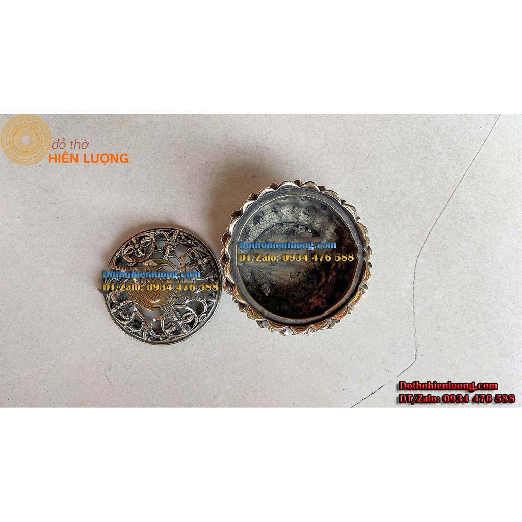 Lư Đồng Đốt Trầm Hình Hoa Sen Cao 7cm