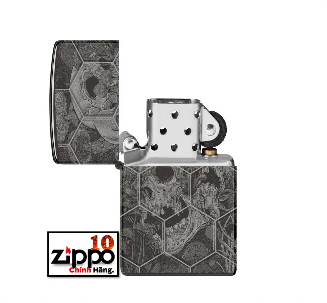 Bật lửa Zippo 46425 Mushroom Skulls Design - Chính hãng 100%