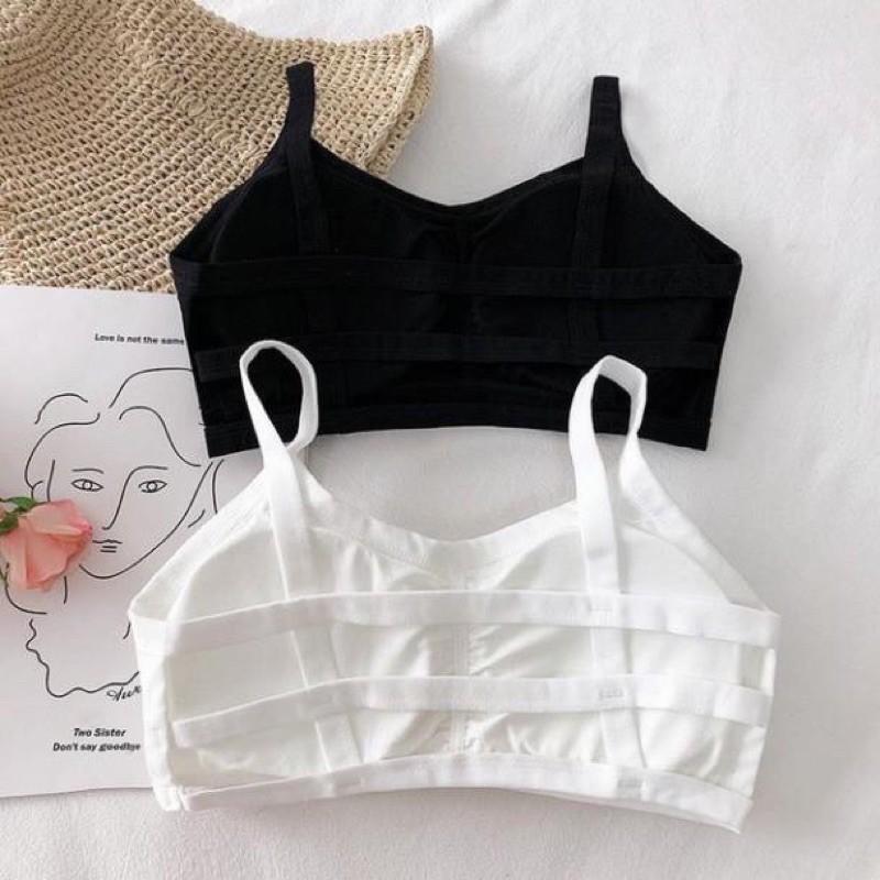Áo lót nữ, áo bra cotton 3 dây có mút ngực, freesize >52kg