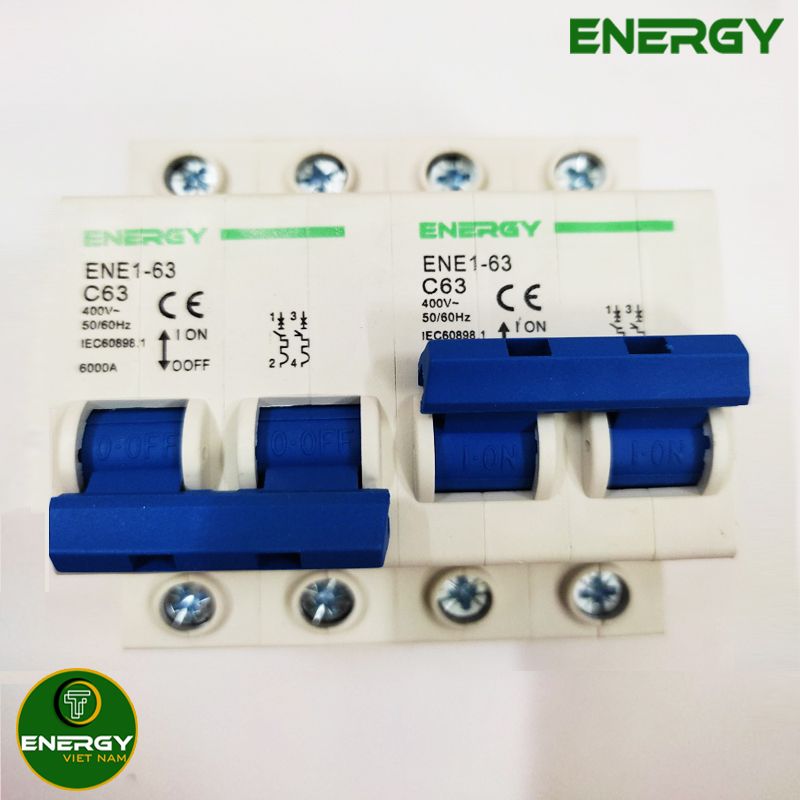 Át Đảo Chiều 63A 2P 220V - Cầu Dao Đảo Chiều Dạng Aptomat MCB 2P 63A Energy