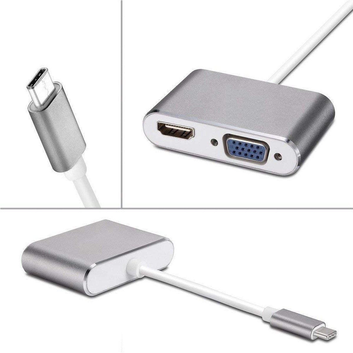 Cáp chuyển đổi USB Type C sang HDMI và VGA (USB C to HDMI , VGA)
