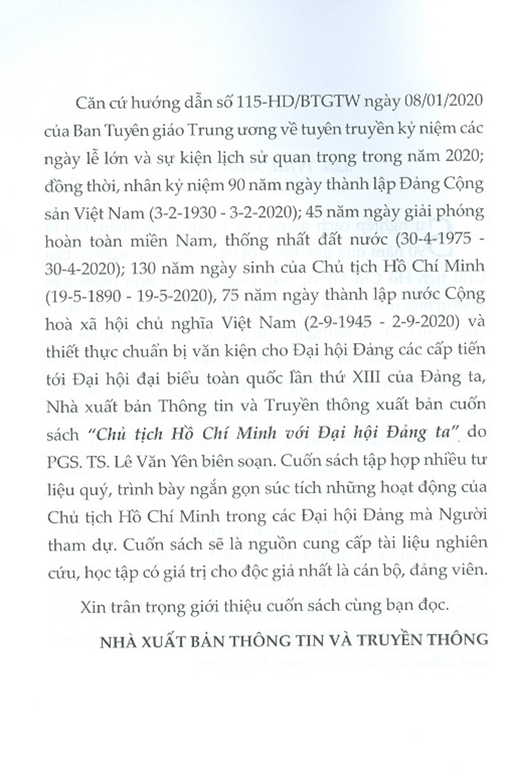 Chủ Tịch Hồ Chí Minh Với Đại Hội Đảng Ta