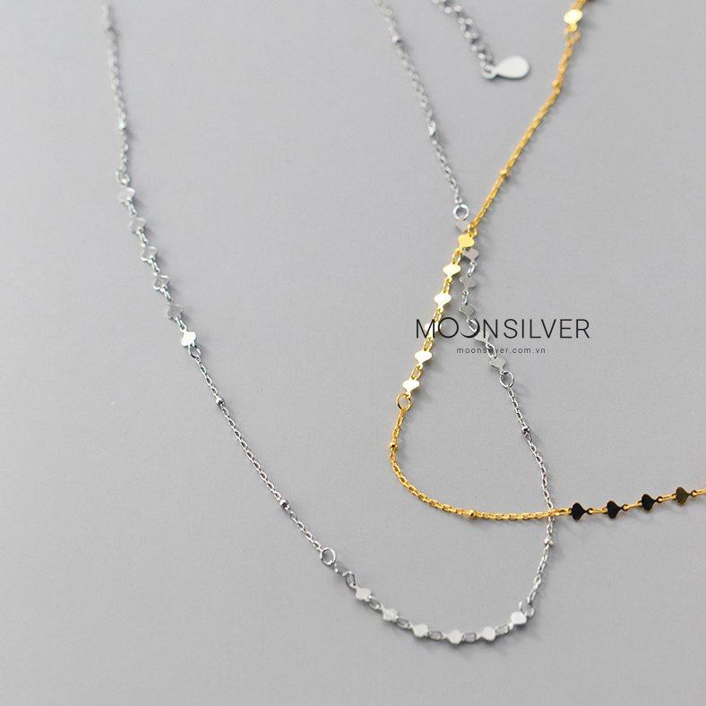Dây chuyền mạ vàng 14k Moonsilver lấp lánh, vòng cổ phủ vàng trơn sang trọng