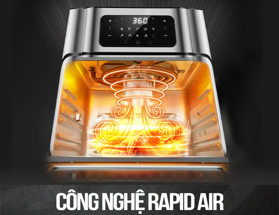Nồi chiên không dầu điện tử đa chức năng 12 lít Roler RA-3116A - Hàng Chính Hãng
