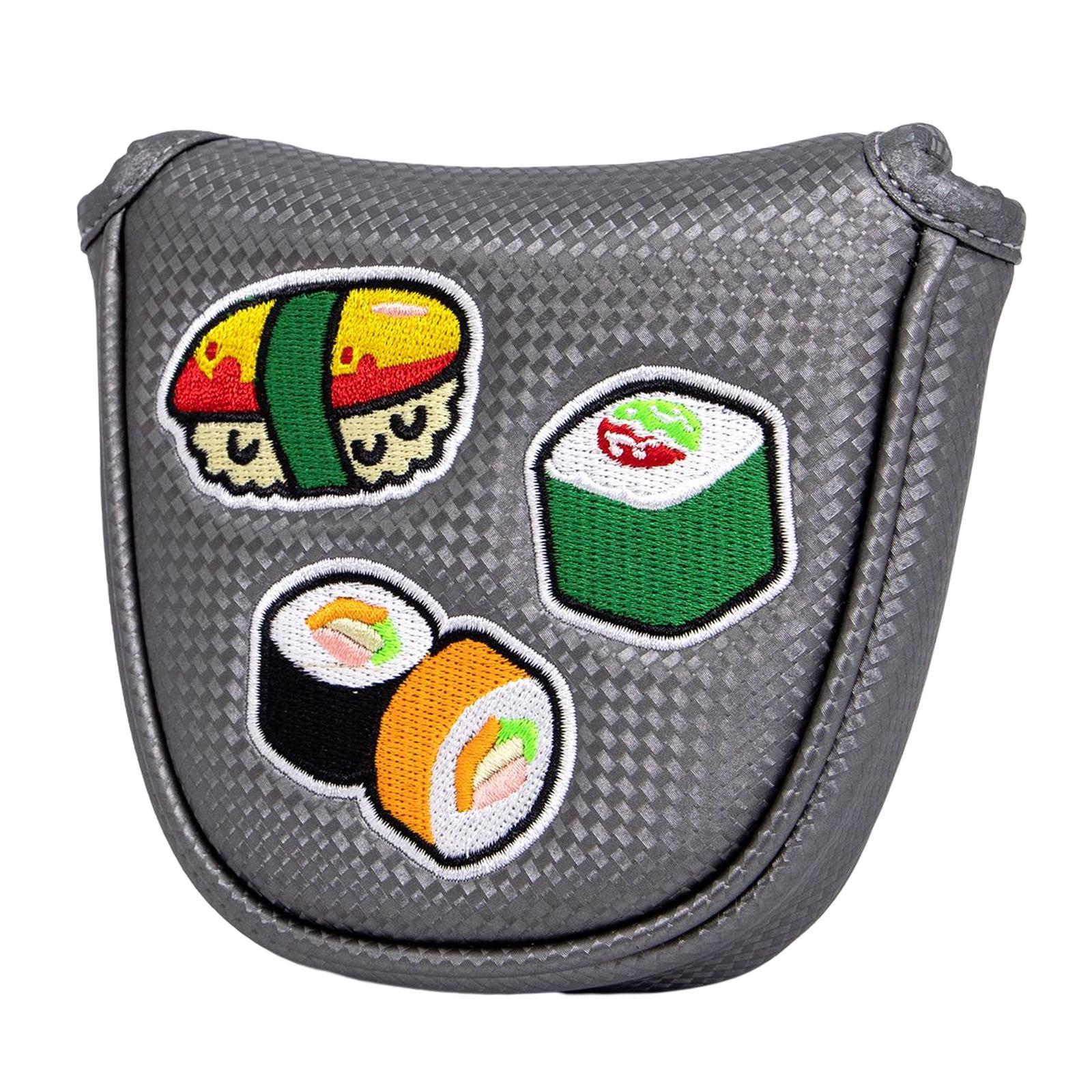 Pu Golf Putter Cover Half Mallet Head Cover Club Head Protector Guard Black