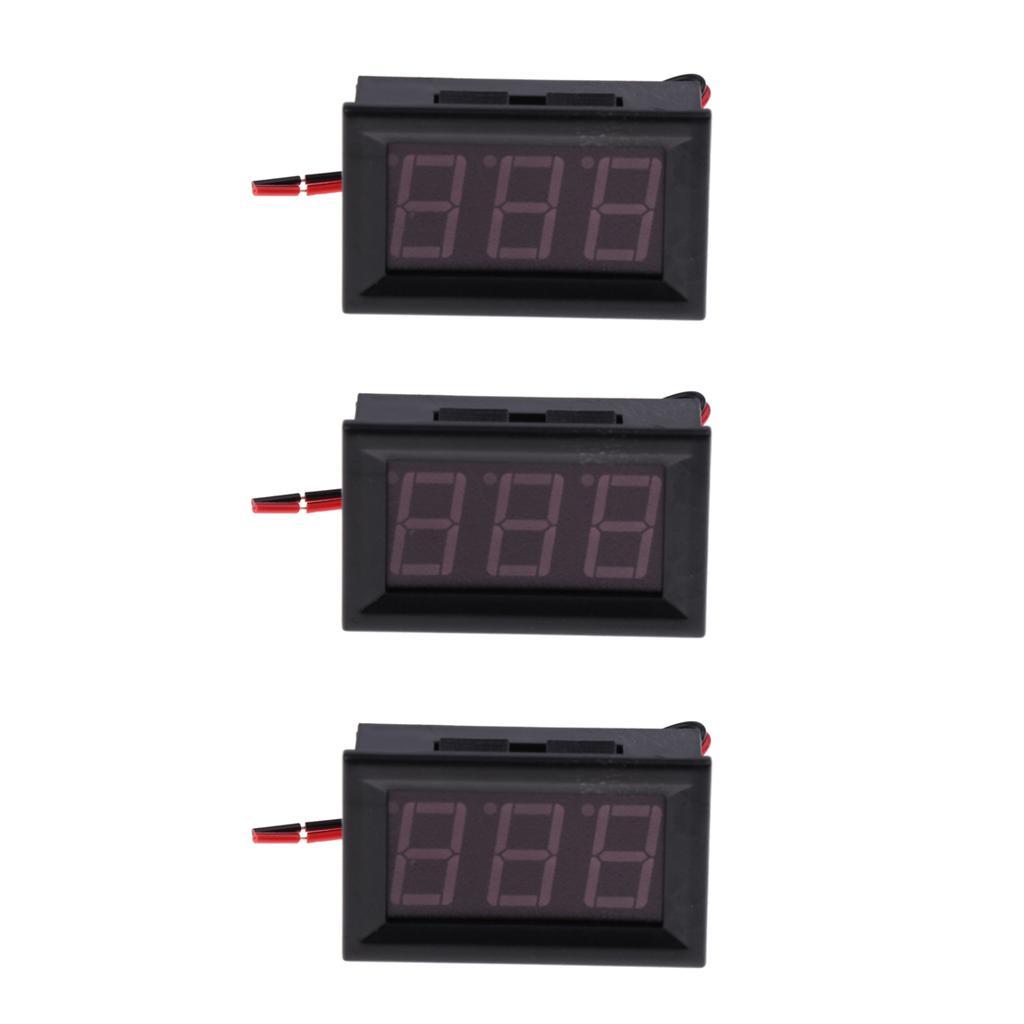 3Pcs DC 4.5V To 30V Voltage Meter LED Digital Panel Display Volt Voltmeter