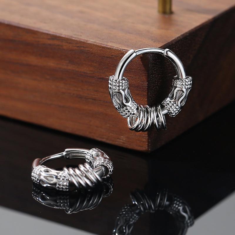 Khuyên tai Hipster 2 nam nữ unisex tròn dạng xỏ màu bạc đen đơn giản đẹp nhỏ xinh - HT Orn Earring Camcam